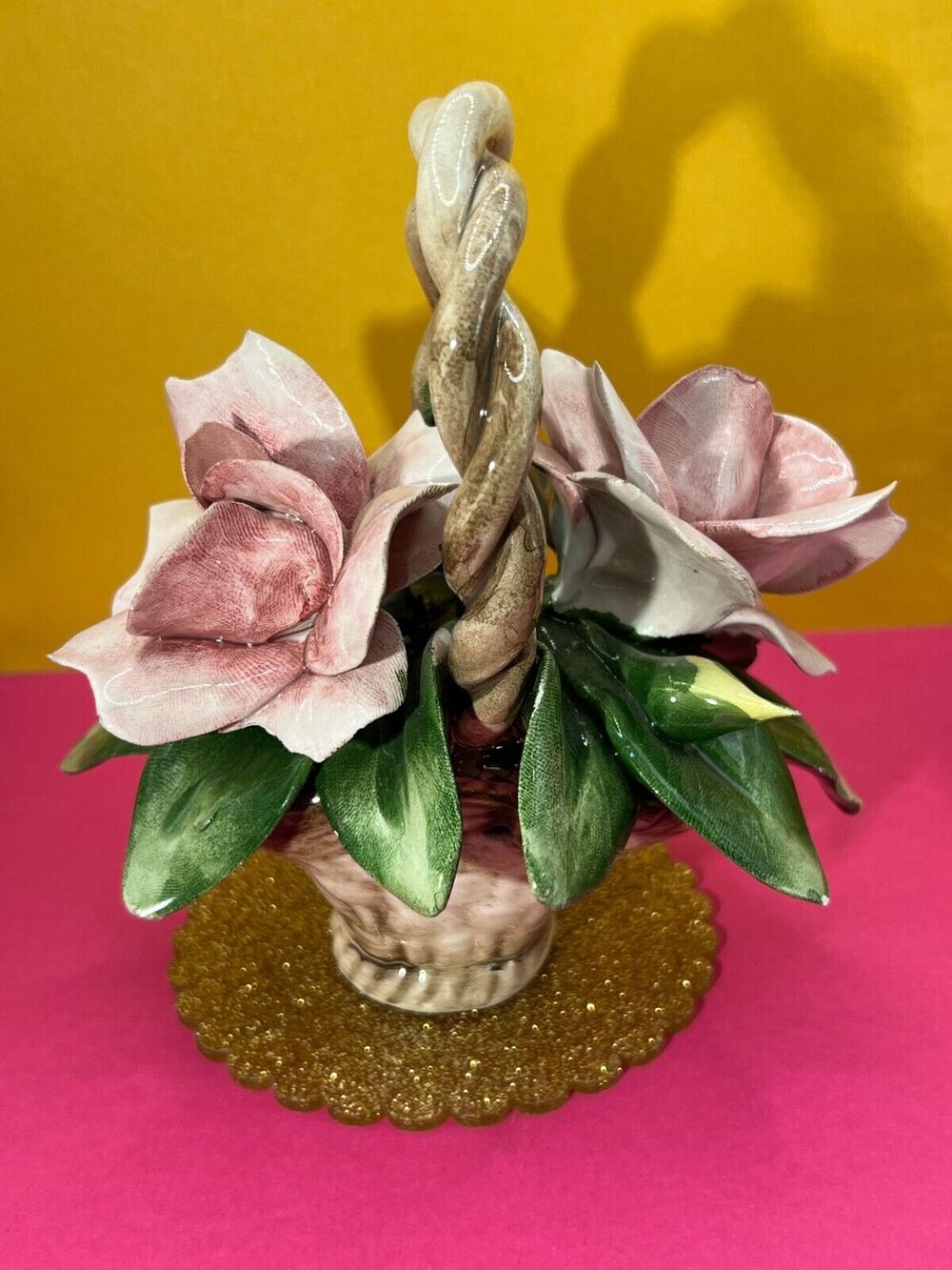 Capodimonte Large Porcelain Flower Vintage
